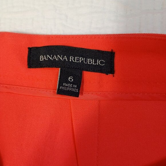 Banana Republic Skirt Size 6 Coral Wrap Pencil Cotton Blend Womens - Picture 2 of 9